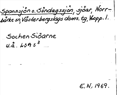 Bild på arkivkortet för arkivposten Spannsjön o. Söndagssjön
