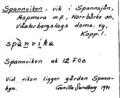 Bild på arkivkortet för arkivposten Spannviken
