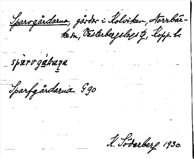 Bild på arkivkortet för arkivposten Sparvgårdarna