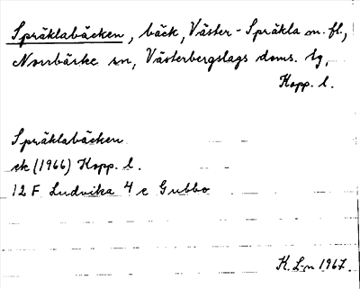 Bild på arkivkortet för arkivposten Spräklabäcken