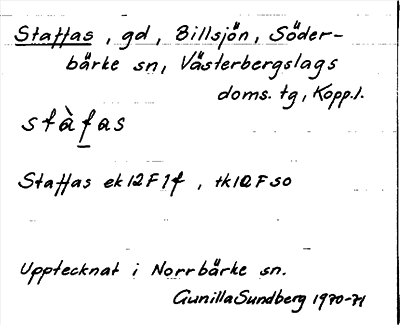 Bild på arkivkortet för arkivposten Staffas