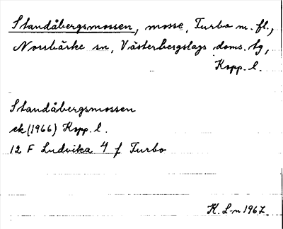 Bild på arkivkortet för arkivposten Standåbergsmossen
