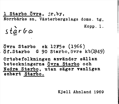 Bild på arkivkortet för arkivposten Starbo Övra