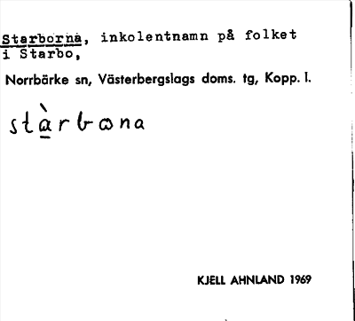 Bild på arkivkortet för arkivposten Starborna
