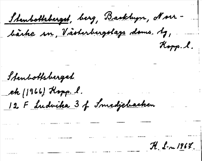 Bild på arkivkortet för arkivposten Stenbottsberget