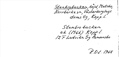 Bild på arkivkortet för arkivposten Stenbrobacken