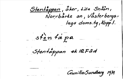 Bild på arkivkortet för arkivposten Stentäppan