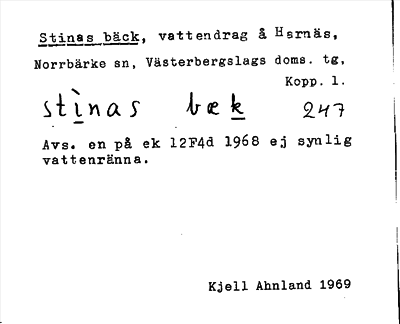 Bild på arkivkortet för arkivposten Stinas bäck