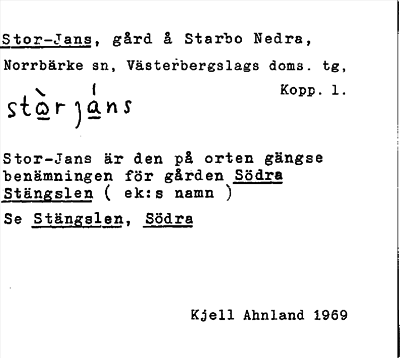 Bild på arkivkortet för arkivposten Stor-Jans