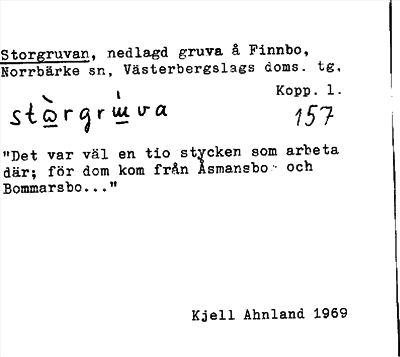 Bild på arkivkortet för arkivposten Storgruvan