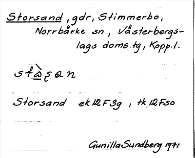 Bild på arkivkortet för arkivposten Storsand