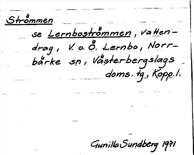Bild på arkivkortet för arkivposten Strömmen, se Lernboströmmen