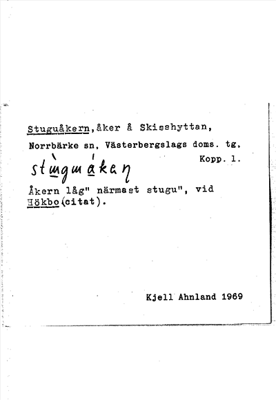 Bild på arkivkortet för arkivposten Stuguåkern