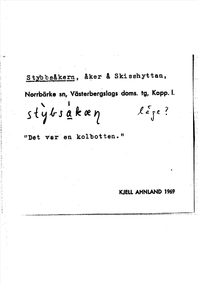 Bild på arkivkortet för arkivposten Stybbåkern