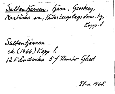 Bild på arkivkortet för arkivposten Sultentjärnen