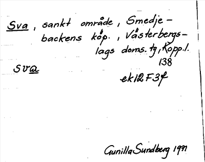 Bild på arkivkortet för arkivposten Sva