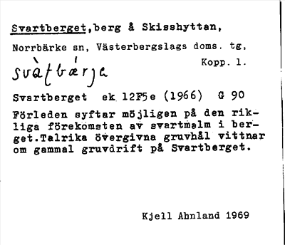 Bild på arkivkortet för arkivposten Svartberget