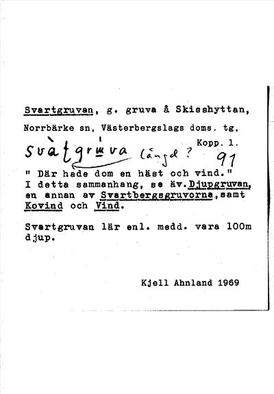 Bild på arkivkortet för arkivposten Svartgruvan