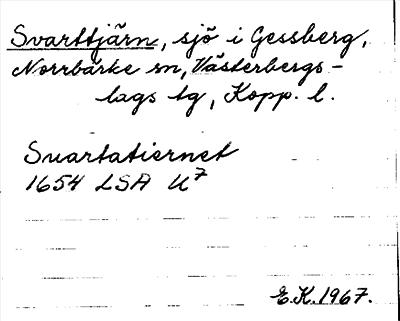Bild på arkivkortet för arkivposten Svarttjärn
