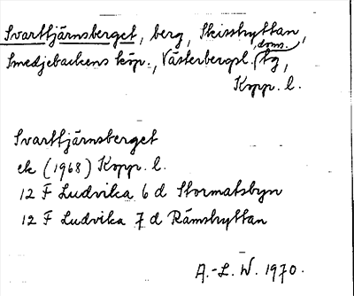 Bild på arkivkortet för arkivposten Svarttjärnsberget