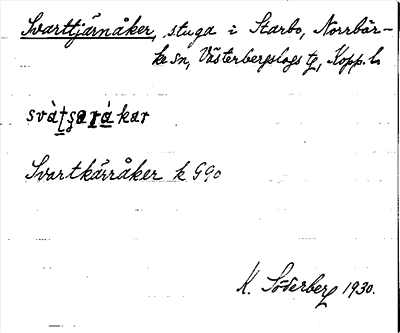 Bild på arkivkortet för arkivposten Svarttjärnåker