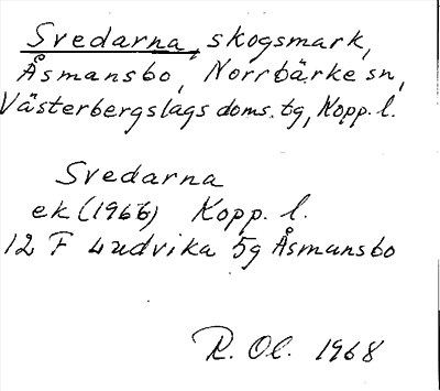 Bild på arkivkortet för arkivposten Svedarna