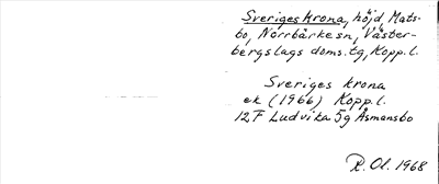Bild på arkivkortet för arkivposten Sveriges krona
