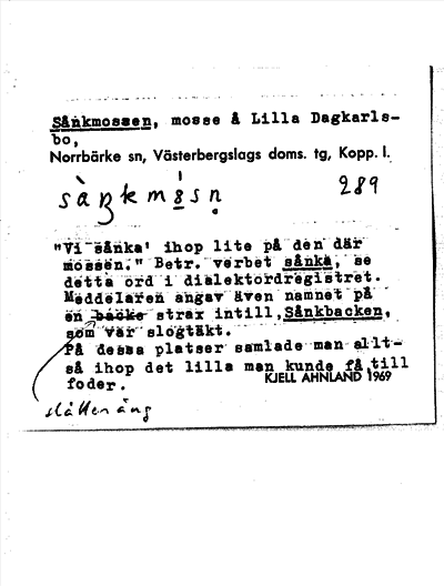 Bild på arkivkortet för arkivposten Sånkmossen