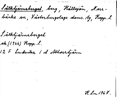 Bild på arkivkortet för arkivposten Sälktjärnsberget