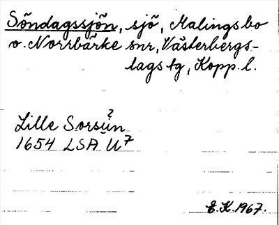Bild på arkivkortet för arkivposten Söndagssjön