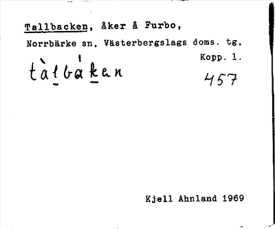 Bild på arkivkortet för arkivposten Tallbacken