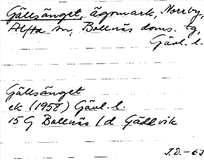 Bild på arkivkortet för arkivposten Gällsänget
