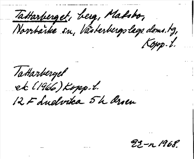 Bild på arkivkortet för arkivposten Tattarberget