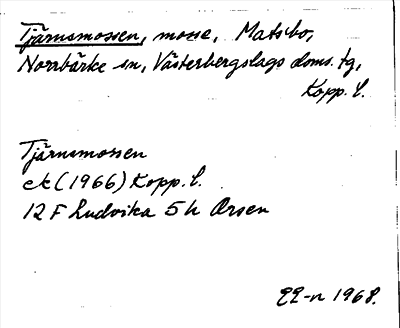 Bild på arkivkortet för arkivposten Tjärnsmosssen