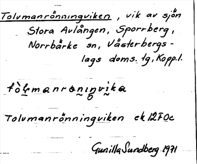 Bild på arkivkortet för arkivposten Tolvmanrönningviken