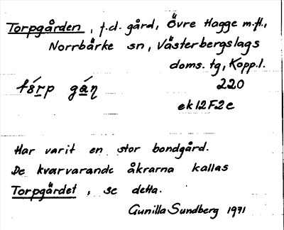 Bild på arkivkortet för arkivposten Torpgården