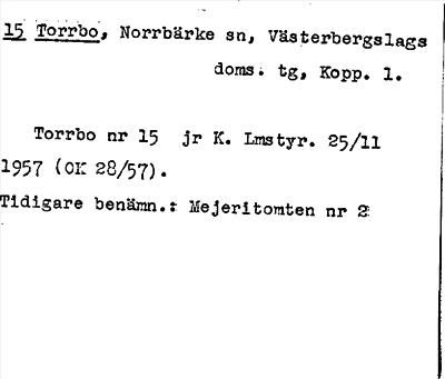 Bild på arkivkortet för arkivposten Torrbo
