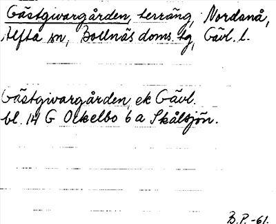 Bild på arkivkortet för arkivposten Gästgivargården