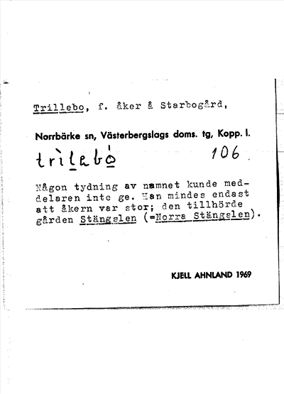 Bild på arkivkortet för arkivposten Trillebo