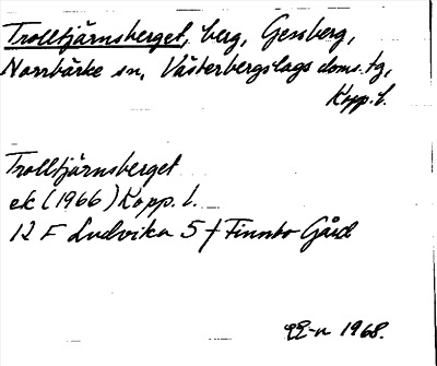 Bild på arkivkortet för arkivposten Trolltjärnsberget