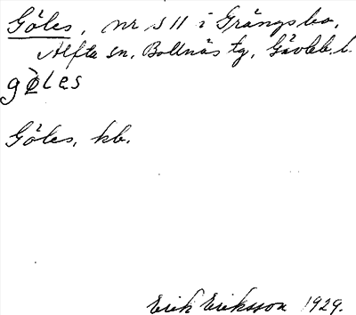 Bild på arkivkortet för arkivposten Göles
