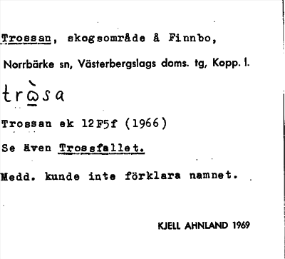 Bild på arkivkortet för arkivposten Trossan, se Trossfallet