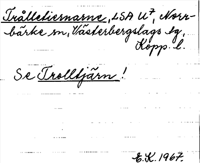 Bild på arkivkortet för arkivposten Trålletiernarne, se Trolltjärn