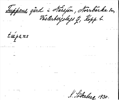 Bild på arkivkortet för arkivposten Tuppens