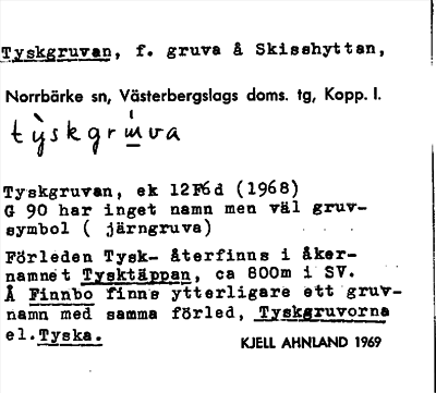 Bild på arkivkortet för arkivposten Tyskgruvan