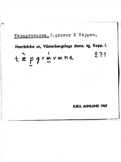 Bild på arkivkortet för arkivposten Täppgruvorna