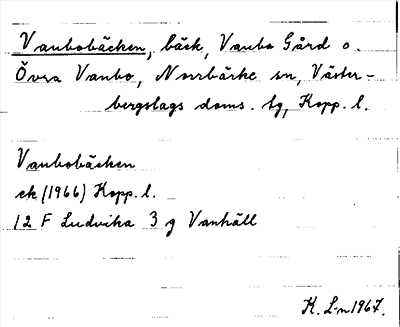 Bild på arkivkortet för arkivposten Vanbobäcken