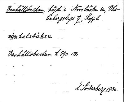 Bild på arkivkortet för arkivposten Vanhällsbacken