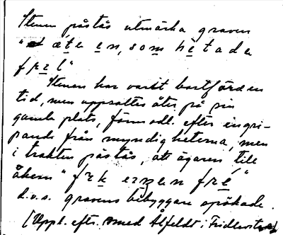 Bild på baksidan av arkivkortet för arkivposten Frillastenen
