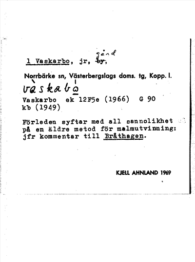 Bild på arkivkortet för arkivposten Vaskarbo